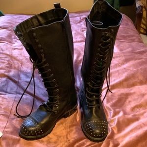 Torrid Wide Calf studded toe combat boots WORN ONCE